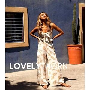 BILLABONG // ltd ed sincerely jules collab tropical palm print jumpsuit